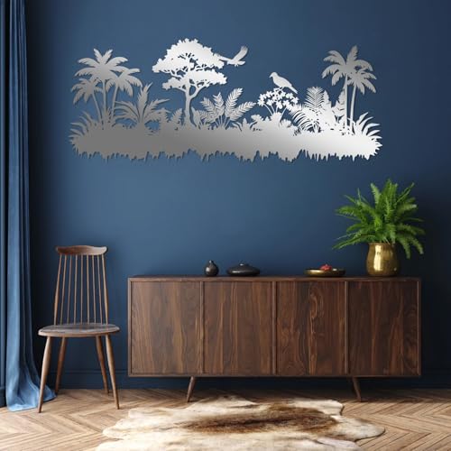 Loitspo Tropical Jungle Metal Wall Art, Palm Trees & Wild