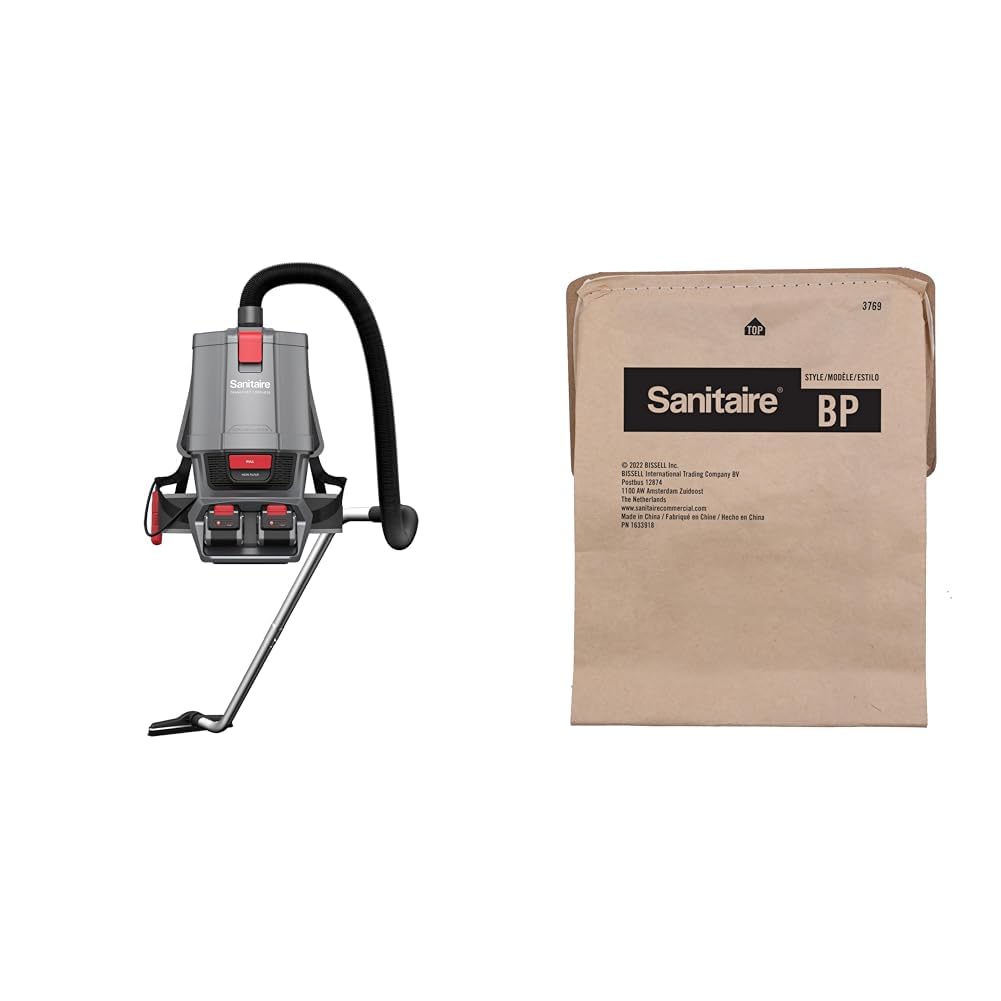 Sanitaire Transport Commercial Cordless Backpack Vacuum with Adjustable Wand Dual 24V Batteries Handheld Controls SC580A Sanitaire Replacement Transport