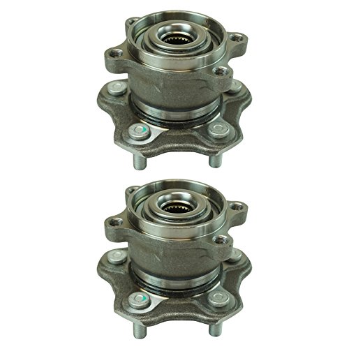 Image of TRQ Rear Left and Right Wheel Bearing and Hub Assembly Set 2 Piece Compatible with 08-13 Nissan Rogue All Wheel Drive 11-13 Juke All Drive 2014 Juke to 4-01-14 Production Date