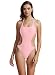 Zeraca Women's Halter Scoop Neck Cutout One Piece Bathing Suit Swimsuit