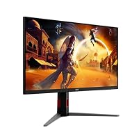 AOC U32G4U 32 Zoll USB Hub Gaming Monitor, dual Mode, Fast IPS Panel, 1ms GtG, Adaptive Sync, HDR400, G-Sync Comp., Höhenverstellung,(3840x2160@160Hz; 1920x1080@320Hz HDMI 2X 2.1 DP 1x 1.4) Schwarz – Ansicht 3