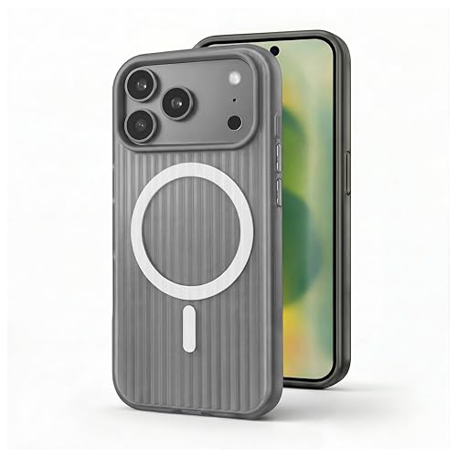 Image of amazon basics Streak Magnetic Protective Cover Compatible with iPhone 17 Pro Max | MagSafe | Camera Protection|Anti Shock,Scratch Resistant |Wireless Charging - Black