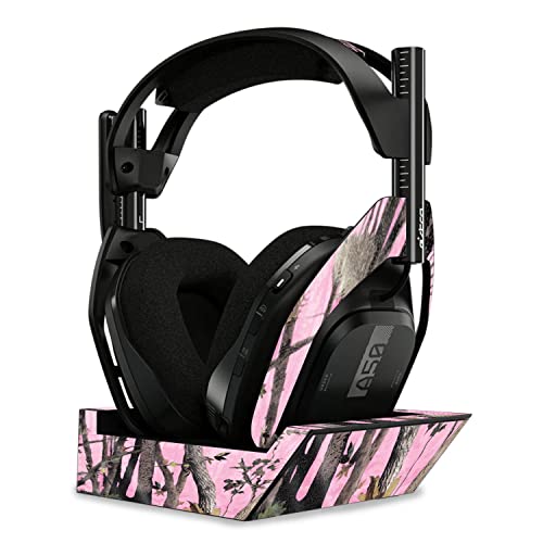 Image of MightySkins Glossy Glitter Skin Compatible with Astro A50 Wireless Headphones + Base Station (Gen 4) - Pink Tree Camo | Protective, Durable High-Gloss Glitter Finish | Easy to Apply | Made in The USA
