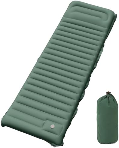 Aufblasbare Matratze QPAU Camping Isomatte Selbstaufblasend Mit Fuß Pumpe Camping Ausrüstung