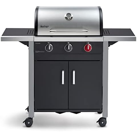 Enders Gasgrill CHICAGO 3 R TURBO, mit Gussrost, 3-Brenner, Edelstahl-Deckel doppelwandig mit Grill-Thermometer, SWITCH GRID Grillwagen mit Räder, Schwarz/Silber, #893776 Cover