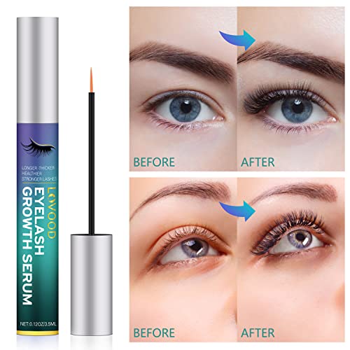 Lovood Premium Eyelash Growth Serum Booster, Lash & Eyebrow Enhancer Serum With Biotin & Natural Growth Peptides, Promotes Long Thick Lashes And Brows Irritation Free #TOP1
