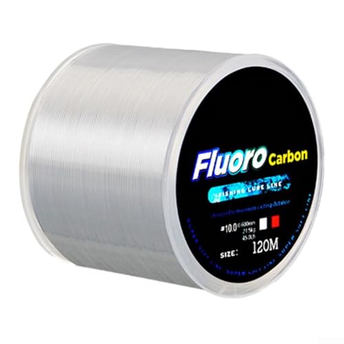 120M Fluorocarbon Fishing Leader Line, 0.8#-8.0# (4.13-34.32LB), Low Visibility and Abrasion Resistant, for Freshwater and Saltwater Fishing（White） 0.8