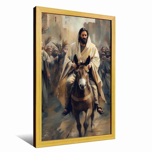 Jesus Triumphal Entry into Jerusalem Canvas Wall Art Textured Impasto