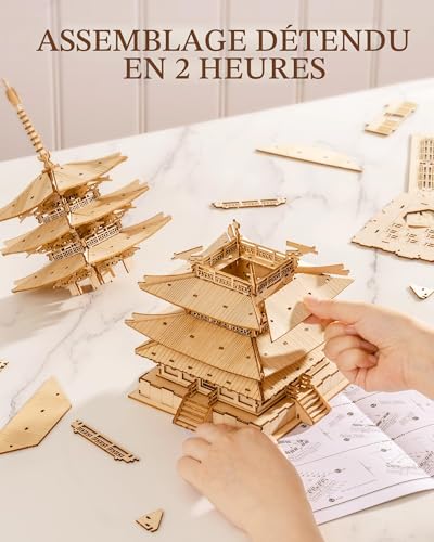 Puzzle Japon en bois Rolife avec pagode miniature comme objet déco maison