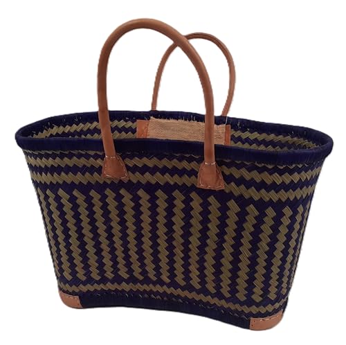 VD Panier Cabas en jonc anses & Coins Cuir renforcé