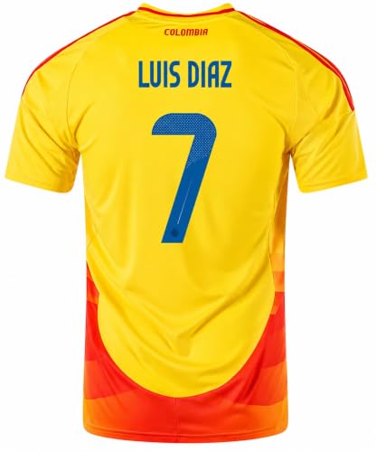 LACSPORT Luis Diaz 7Home Colombia Jersey Camiseta seleccion Colombia 26/27 (US, Alpha, Large, Regular, Regular, 2024 Version)