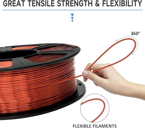 Image of GIANTARM 3D Printer Filament, 2kg Silk Copper Pla Filament,1.75mm Dimension Accuracy + /- 0.02mm,for Most 3D FDM Printer