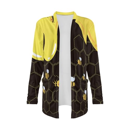 Image of Forchrinse Red Ladybug Cardigan for Women Causal Long Sleeve Open Front Cardigans Sweater Fashion 2024 Fall Coat with Pockets