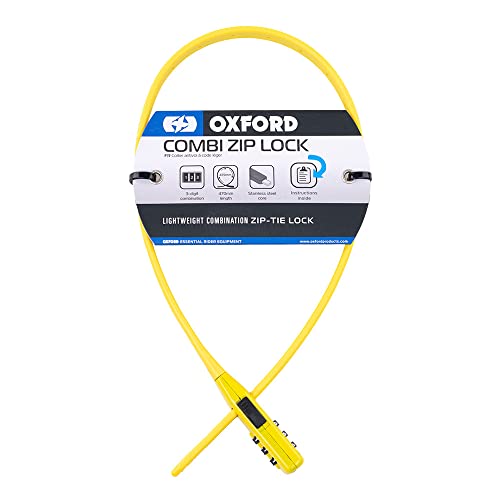 Oxford Combi Zip Lock Multi-use Cycle Security Cable & Bike Lock, Yellow