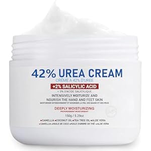 Large Capacity Foot Cream, Urea Foot Cream for Dry Cracked Heels Knees Elbows Callus Hands with 2% Salicylic Acid, Moisturizer 150ML