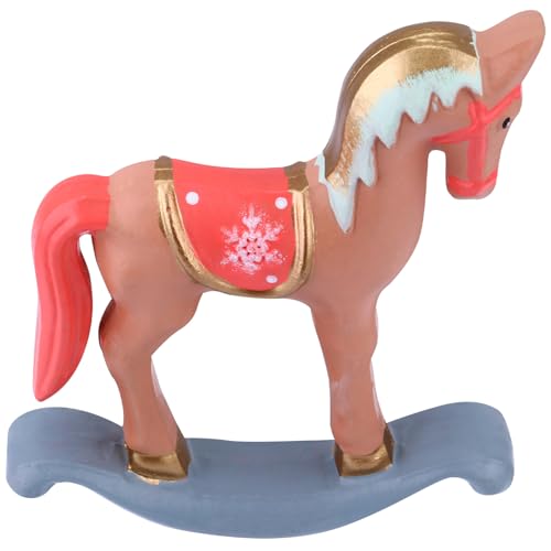 TOYANDONA Adorno Navideño de Madera en Forma de Caballo Mediano Rosa Adorno de Escritorio Sostenible para Decoración de Navidad en Sala Mesa y Estantería Suministros Navideños Ecológicos