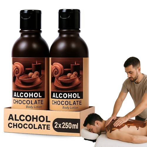 Alcohol de Chocolate, Alcohol con esencia de chocolate, Ideal para friegas y masajes, Nutre y perfuma la piel, Solución Tópica Natural para Masaje, Alivio Muscular y Articular, 500 ml