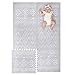 Lillefolk Modern Baby Play Mat - Soft, Thick, Non-Toxic Foam - 6ft x 4ft - Large Kids Floor Mat with Interlocking Puzzle Tiles for Crawling and Tummy Time - Grey Color