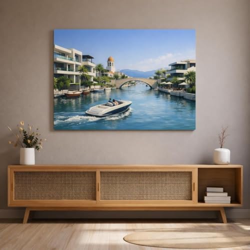 Tableau nature de paysage méditerranéen sur toile horizontale 3cm