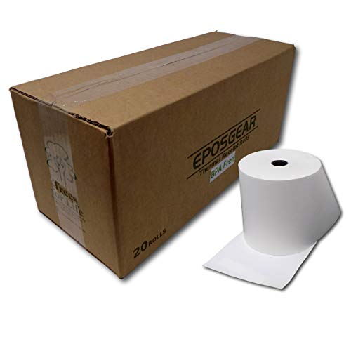 EPOSGEAR® (20 Rolls) 80mm x 80mm 80x80mm Thermal Paper Till Cash Register EPOS System Printer Receipt Rolls - BPA Free