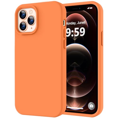 Image of LOVE 3000 Compatible with iPhone 12 Pro Max Phone Case | Thickening 2.1 MM Liquid Silicone | Anti-Scratch Microfiber Lining | Full-Body Duty Heavy Protection Case for Men, Bright Orange