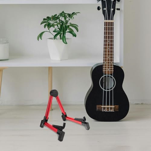 Support de guitare pliable rouge solide fini les chutes de luth pipa et zhongruan