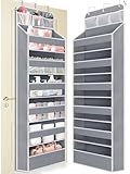 Wakaye Over the Door Organizer 7 Tiers - 55lb Heavy Duty Door Hanging Organizer, No Tilt Behind Door Storage for Bedroom/Bathroom/Closet/Nursery/Shoe Storage, Grey, 1 Pack