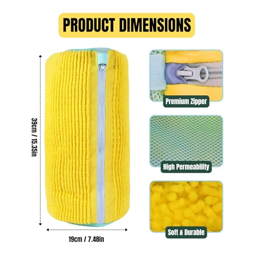 Image of Shoe Washing Machine Bag, Shoe Laundry Bag for Washing Machine, Reusable with Durable & Invisible Zipper Shoe Cleaning Bag for All Types of Shoes(Yellow)