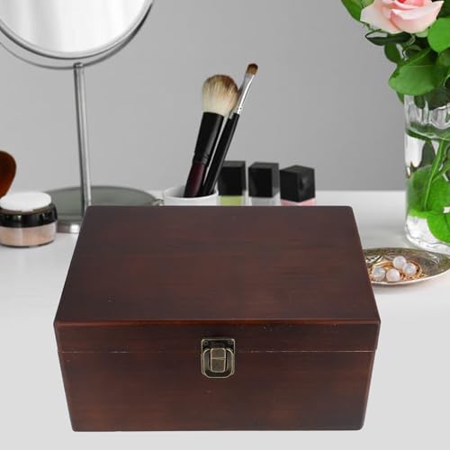 Boîte de rangement bois rétro UKCOCO pour bijoux et petits objets de maison - 6