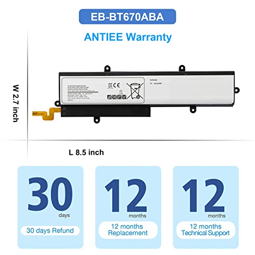 Antiee Eb-Bt670Aba Laptop Battery For Samsung Galaxy View 18.4" Sm-T670N Sm-T677A Sm-T670Nzkaxar Sm-T670Nzwaxar Series Aa2Ga26Bs Aa2Gc05Bs Aa2Gb07Bs Aa2Gb07B Aa1G907Ks Aa1Ga02Bs Aa2Gc16Bs #TOP5