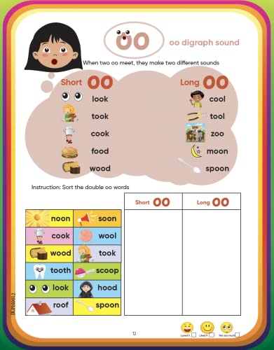 Image of EDSMART Phonics Books Combo of 2 Books for kids | Phonics reader level 2 and 3 , phonics activity book worksheets, Phonics letter sounds, vowel letter sounds (Edsmart Tiny Reader Phonics Series)