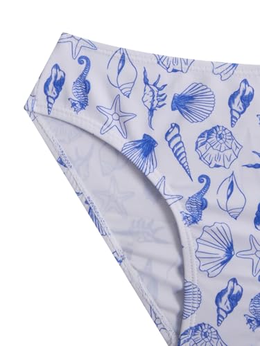 Image of COZYEASE Girls' 2 Piece Ditsy Floral Print Knot Front Ruched Triangle Bikini Swimsuit
