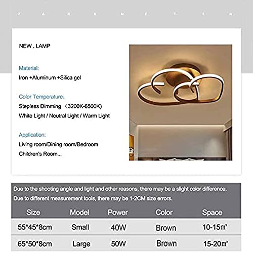 Plafonnier LED moderne salon variable avec télécommande design cœur chambre 65x50cm