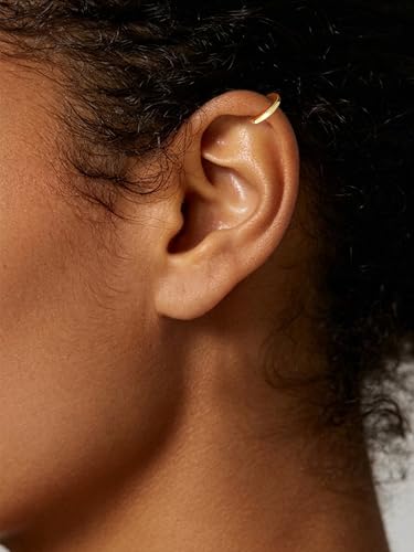 Image of ChicSilver 925 Sterling Silver Huggie Hoop Earrings Small Hoop Earrings for Women Hypoallergenic Silver Huggie Earring Cartilage Earrings for Women (6 /8 /10 /12 /14 /16 /18 /20MM)