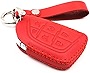 WFMJ Leather 6 Buttons Smart Key Fob Case Cover Chain for Cadillac Escalade CT5 CT6 CTS XT6 2021 2022 2023 (Red)