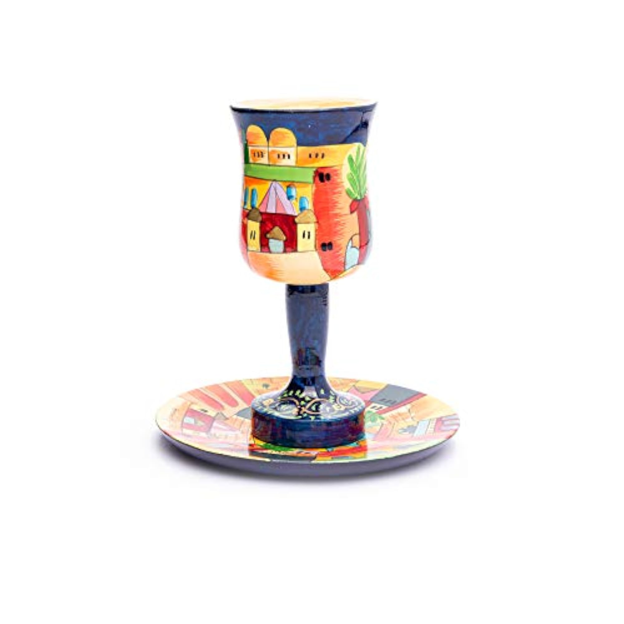 Kidush Cup and Plate Set, Elegant Design