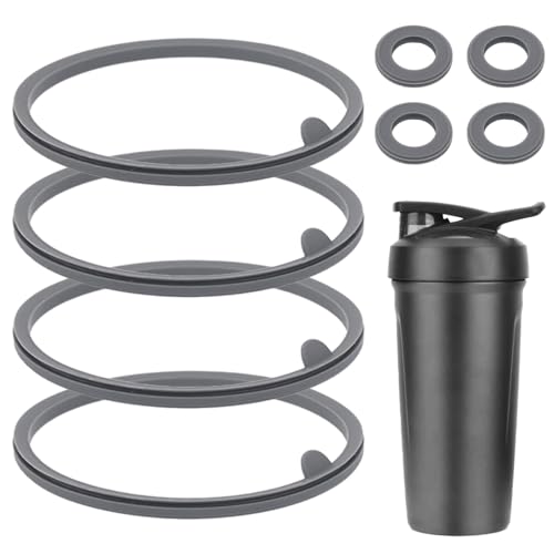 8pcs Lid Gasket Replacement for Blender Bottle Strada Flip Shaker Cup Water Bottle Parts Accessories, 2 Sizes Silicone Seal Ring for Blenderbottle Strada Flip Shaker 24 oz 28 oz(Gray)