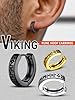 Men‘s Earrings Hoop Black Huggies Norse Viking Hoop Earring 12mm Small Stainless Steel Huggie Earrings for Sensitive Ears #2