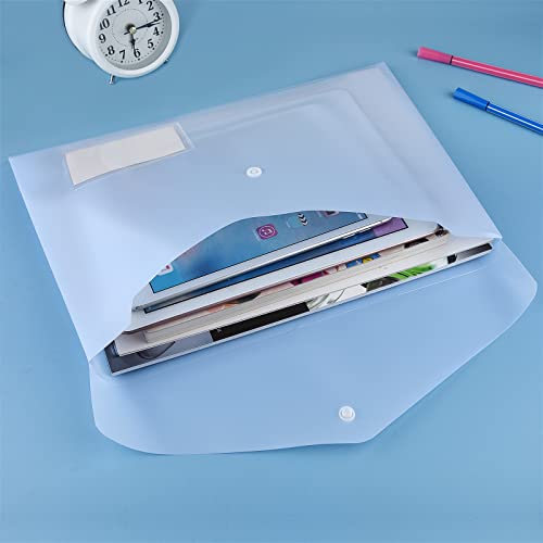 ASTARON Dokumententasche A4 zum Abheften, 10 Stück Transparente Plastikmappe a4, A4-Aktenordner mit Etikettentasche, für Schule, Zuhause, Arbeit, Büro, 5 Farben