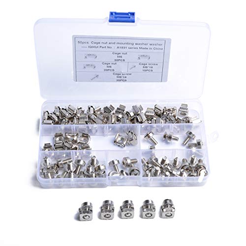 BEESCLOVER Auto 50pcs/set Cage Nut M5+ Screw M5x16