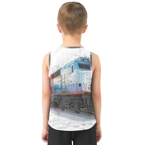 JUNZAN Desert Road Engineering Machinery Boys Tshirts Tank Tops Sleeveless Kids Vest for Biking Surfing Vacation Swim 3T3