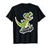 Un dinosaurio fresco en un patineta divertido patinaje Camiseta