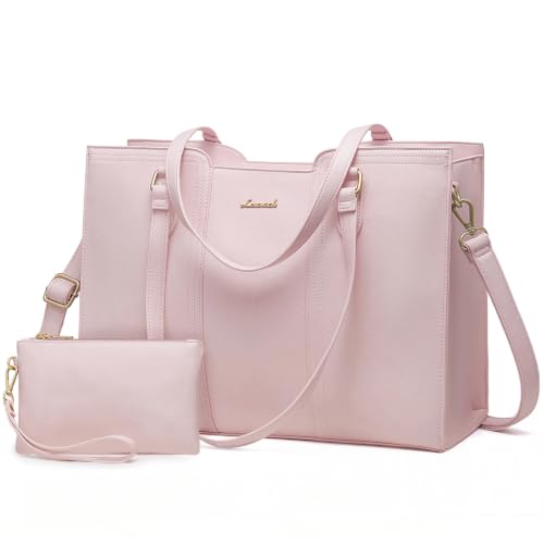 Image of LOVEVOOK Laptop Bag for Women - Waterproof Work Bag for Women & Vintage Laptop Tote Purse with Wristlet