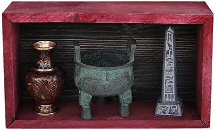 Wood/Wooden Shadow Box Display With Backing -16" x 6" - Two Tone - Barn Red/Ebony Black - Rustic Decorative Reclaimed Distressed Vintage Appeal