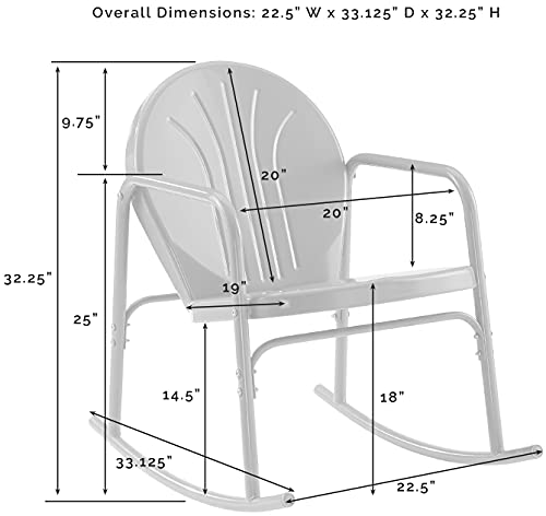 Crosley Furniture CO1013-RE Griffith Retro Metal Outdoor Rocking Chairs thumb #2