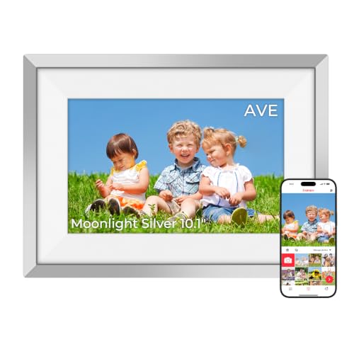 Frameo Digitaler Bilderrahmen Mondlichtsilber WLAN 10.1 Zoll 1280 * 800 HD
