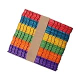TOYANDONA Palitos de Madera para Manualidades 200 Piezas Dientes Coloridos 114x100x20 Mm Varillas Artesanales Creativas para DIY Decoración y Proyectos de Bricolaje en Hogar y