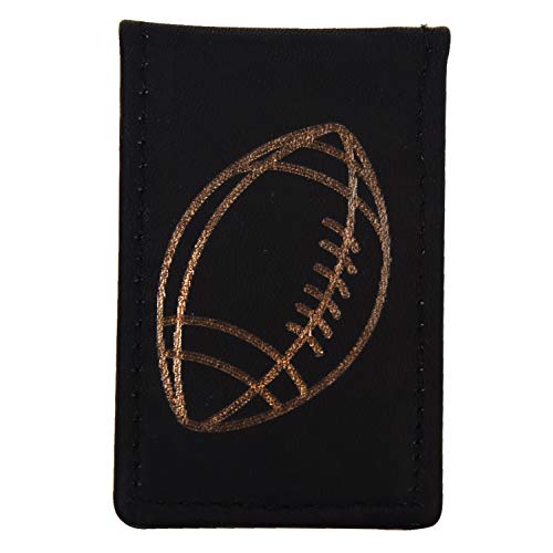 Image of LB LEATHERBOSS Men's New Leather Strong Magnetic Money Clip (Football)