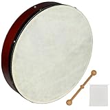 HighLight 12' Bodhran drum Handcrafted Irish Instrument with Goatskin Drumhead, Crisp & Musical Tone, Included Hardwood Mallet (12-inch)