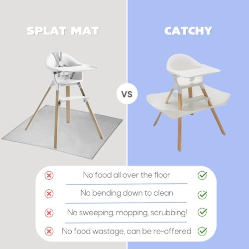 Image of CATCHY - Food Catcher - Compatible with Stokke Clikk High Chair + 12 Other High Chairs - Highchair Sold Separately - Baby & Toddler Food & Mess Catcher - Under High Chair Accessory | High Chair Food Catcher - High Chair Sold Separately - Baby & Toddler Food & Mess Catcher - Under High Chair Accessory
